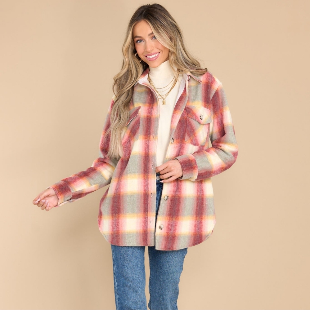 Thread & Supply Chandler Sunset Plaid Shacket Size Small - Picture 3 of 9